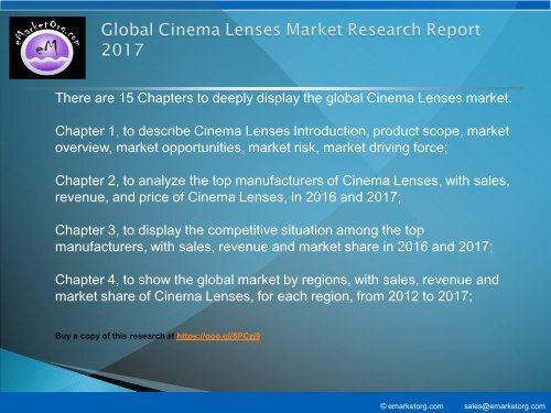 Global Cinema Lenses Market by Manufacturers, Countries, Type and Application, Forecast to 2022