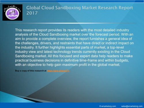 Global Cloud Sandboxing Market Size, Status and Forecast 2022