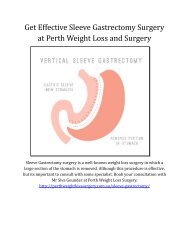 Get Effective Sleeve Gastrectomy Surgery at Perth Weight Loss and Surgery