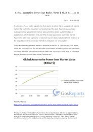 Global Automotive Power Seat Market Worth $ 41.78 Billion by 2019