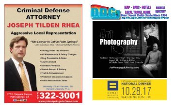 Gay Palm Springs California, This Week, Aug 16 - Aug 22, 2017