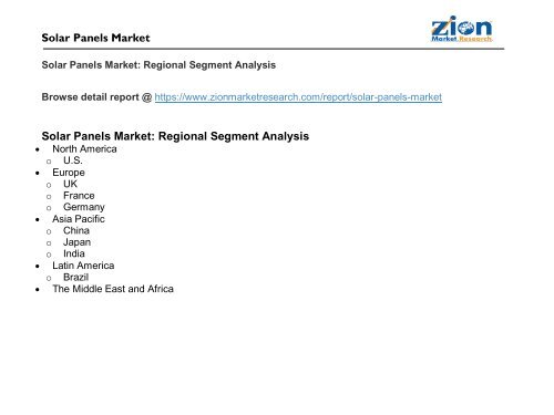 Solar Panels Market