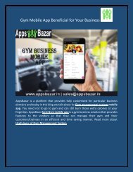 Gym Mobile App Beneficial for Your Business 