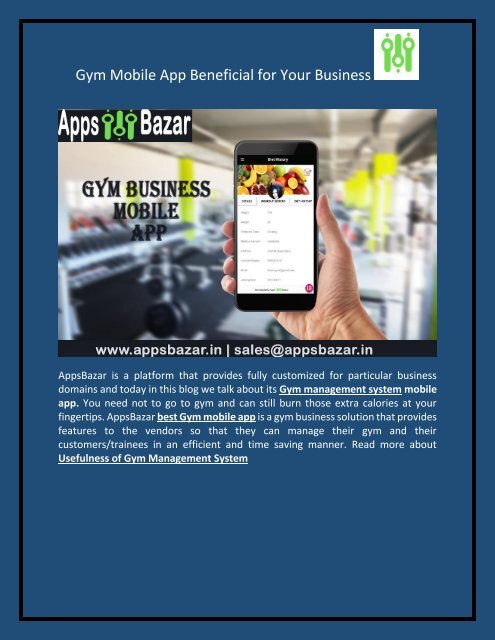 Gym Mobile App Beneficial for Your Business 
