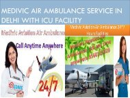 Medivic Air Ambulance Service in Delhi with ICU Facility