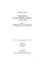 THE SWISS IN SOUTHERN AFRICA 1652-1970 - swissroots-za.ch