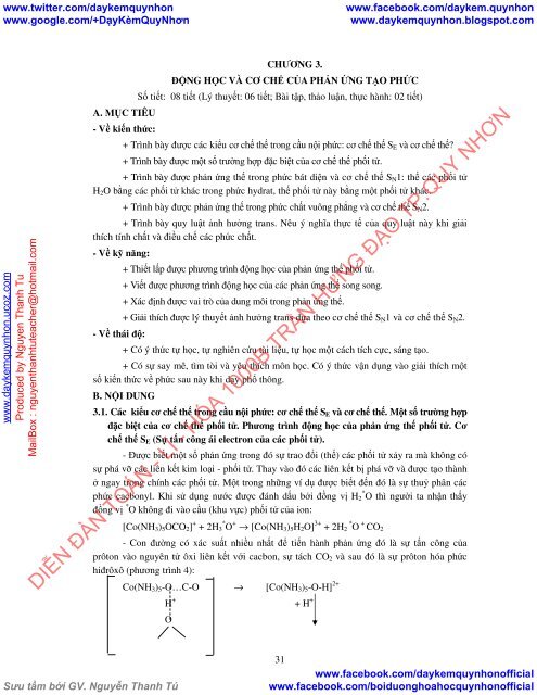 ĐỀ CƯƠNG BÀI GIẢNG MÔN HÓA HỌC PHỨC CHẤT TÀI LIỆU DÙNG CHO SINH VIÊN ĐHSP HÓA HỌC PHẠM THỊ KIM GIANG