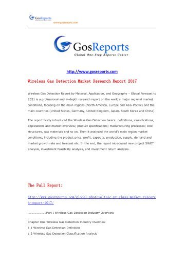 Wireless Gas Detection Market Research Report 2017