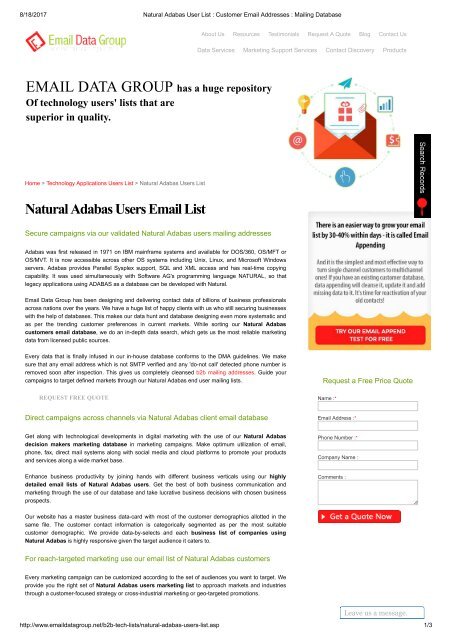 Natural Adabas users