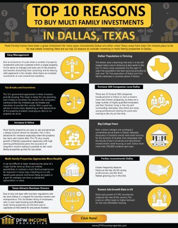 Top 10 Reasons to buy Multifamily investments in Dallas, Texas