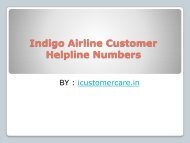 Indigo Airline Customer Helpline Numbers