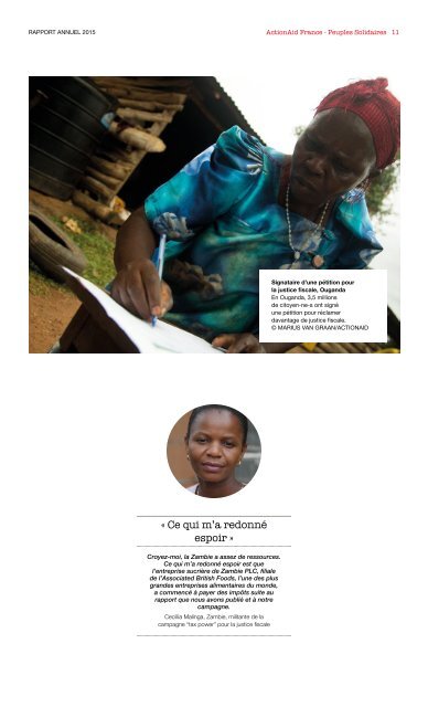 Rapport Annuel 2015 ActionAid France - Peuples Solidaires