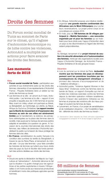 Rapport Annuel 2015 ActionAid France - Peuples Solidaires