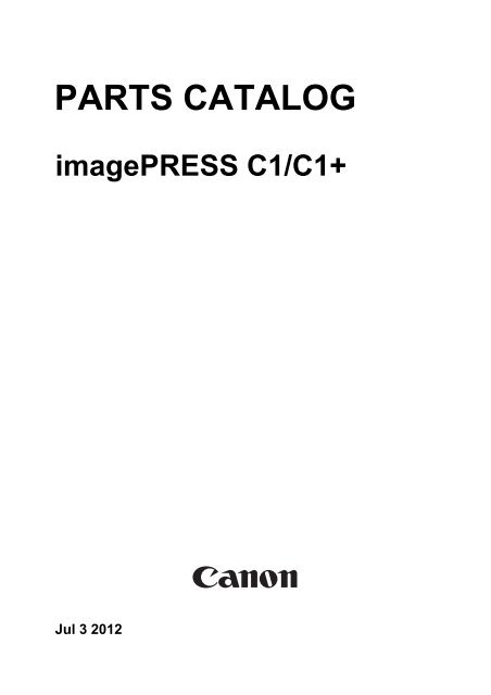 capa alias Cerdo Catalogo de Partes _CANON Imagepress C1