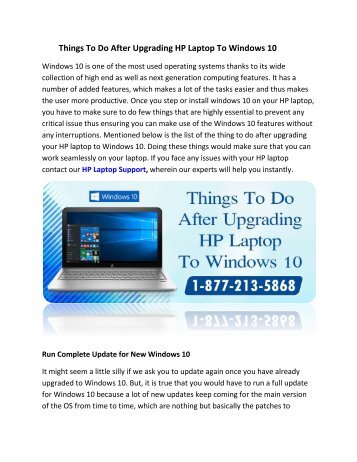 Things To Do After Upgrading HP Laptop To Windows 10