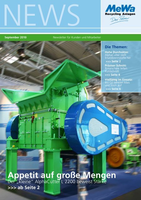 Die Biogas Alerheim OHG stand bei der Er - MeWa Recycling ...