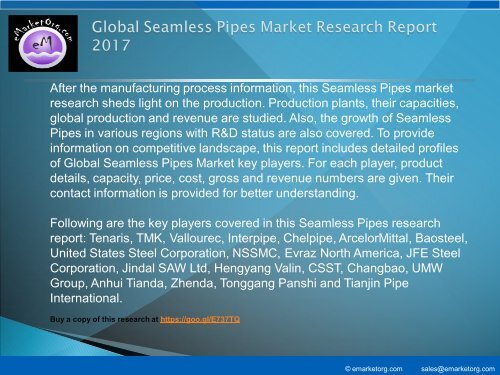 Global Seamless Pipes Market Research Report 2017