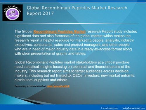 Global Recombinant Peptides Market Research Report 2017