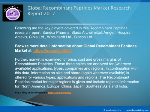 Global Recombinant Peptides Market Research Report 2017