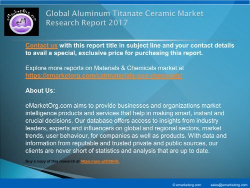 Global Aluminum Titanate Ceramic Market Research Report 2017