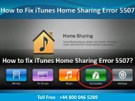 +44-800-046-5289 How to resolve iTunes Home Sharing Error 5507? 