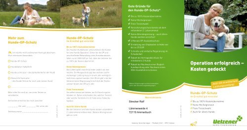 owalo design Hunde Op Versicherung Uelzener