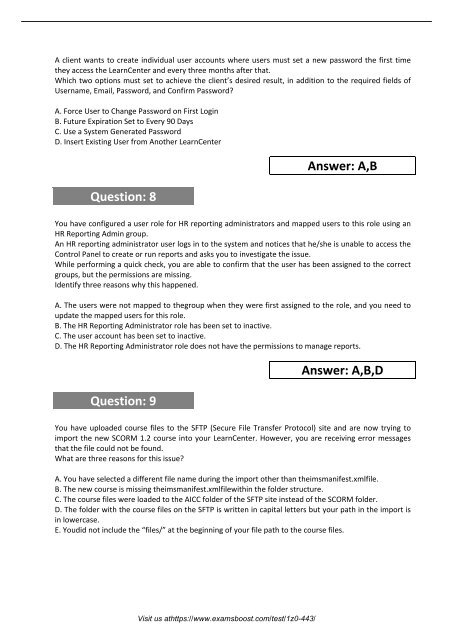 1Z0-443 Latest Exam