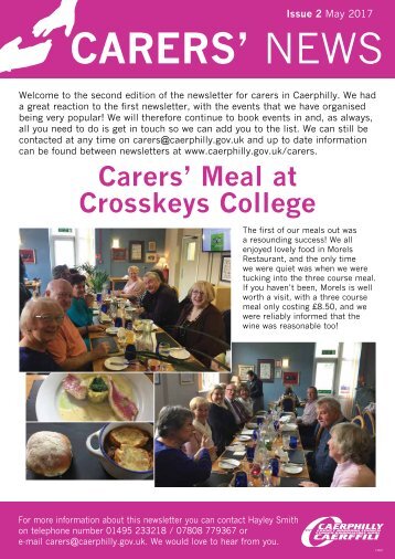 Carers News 2 May 2017 