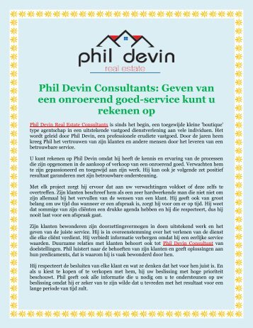 Phil Devin Consultants Geven van een onroerend goed-service kunt u rekenen op