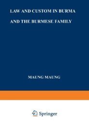 Download Ebook Law and Custom in Burma and the Burmese Family -  Best book - By Maung Maung