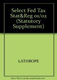 Full Download Select Fed Tax Stat Reg 01/02 (Statutory Supplement) -  Best book - By LATHROPE