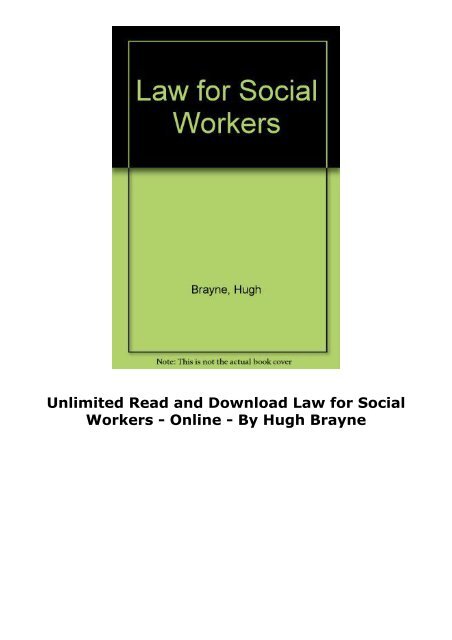  Unlimited Read and Download Law for Social Workers -  Online - By Hugh Brayne