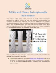 Tall Ceramic Vases- An Irreplaceable Home Décor