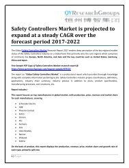 Safety Controllers Market is projected to expand at a steady CAGR over the forecast period 2017-2022