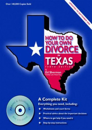  Best PDF How to Do Your Own Divorce in Texas -  [FREE] Registrer - By Ed Sherman