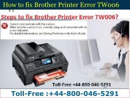How to fix Brother Printer Error TW006 | Dial 44-800-046-5291