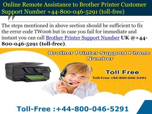 How to fix Brother Printer Error TW006 | Dial 44-800-046-5291