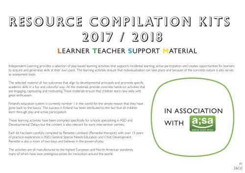 Independent Learning - Resource Kits 2017 - 2018