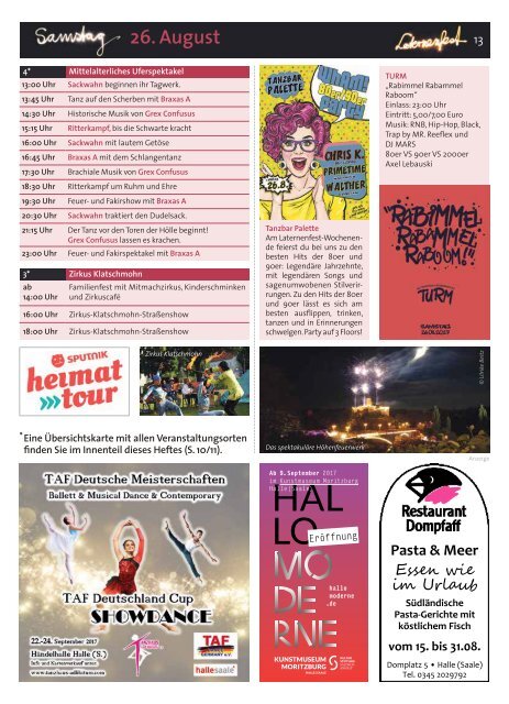 Programm Laternenfest Halle 2017