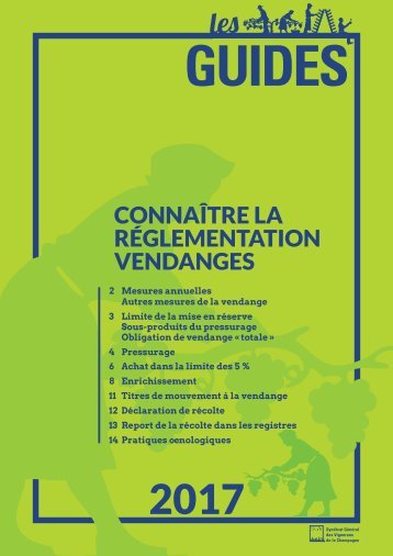 Les Guides du SGV - Reglementation vendange 2017