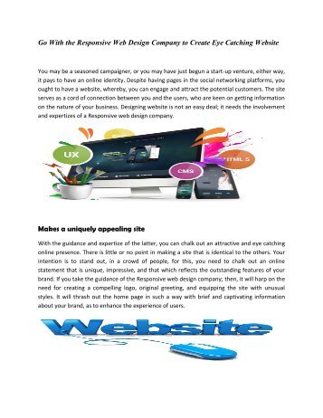 Go With the Responsive Web Design Company to Create Eye Catching Website