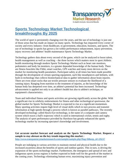 Sports Technology Market