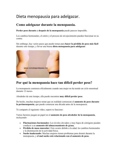 Ciclo antes de la menopausia