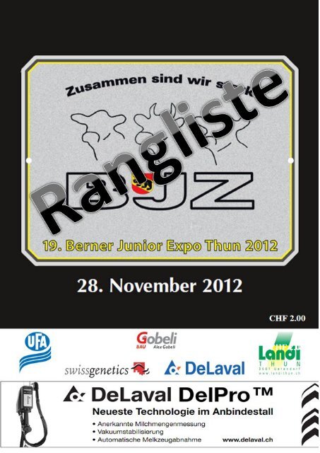 Rangliste Berner Junior Expo 2012 - Schweizerbauer.ch