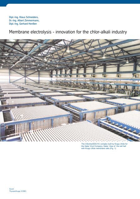Membrane electrolysis - innovation for the chlor-alkali industry