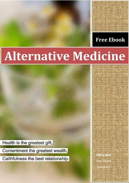 Alternative Medicine Free Ebook