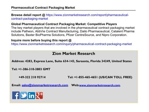 Global Pharmaceutical Contract Packaging Market, 2016–2024