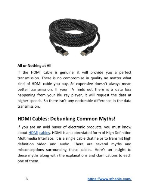 More About HDMI Cables