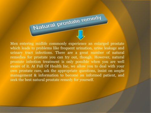 Prostate infection herbal treatment
