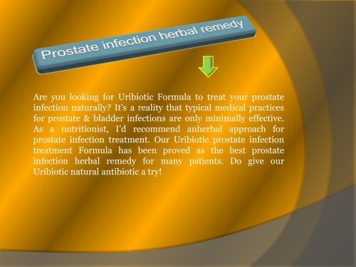 Prostate infection herbal treatment